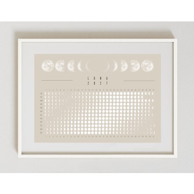 Mondkalender 2027 Poster Beige // ShellyCreates
