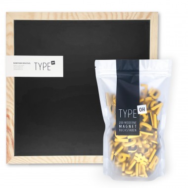 TYPE OH Set: Magnetische Kreidetafel & Moderne Magnetbuchstaben