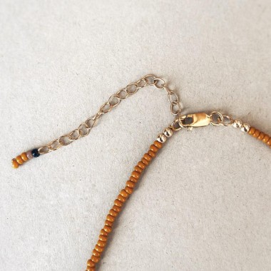 IDA PING JEWELRY // DUSTY ROSE Halskette aus Miyuki Glasperlen und Onyx