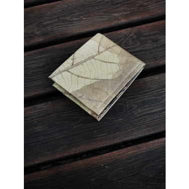 Portemonnaie aus laminierten Blättern in grün, 1-fach gefaltet - natur beige