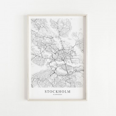 Stockholm Karte als hochwertiger Print - Posterdruck im skandinavischen Stil Skanemarie