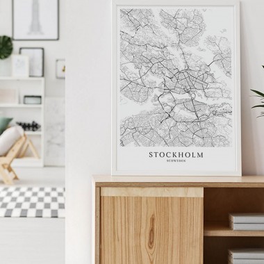Stockholm Karte als hochwertiger Print - Posterdruck im skandinavischen Stil Skanemarie
