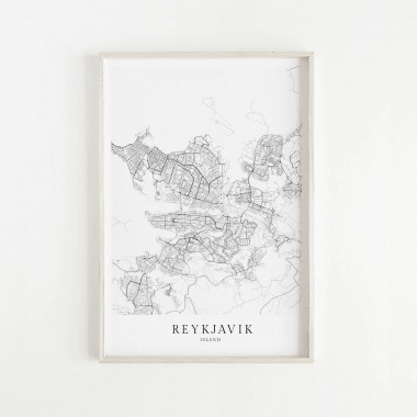 REYKJAVÍK als hochwertiges Poster im skandinavischen Stil von Skanemarie +++ Geschenkidee