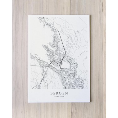 Karte BERGEN und Norwegen als Print im skandinavischen Stil von Skanemarie +++ Geschenkidee zu Weihnachten