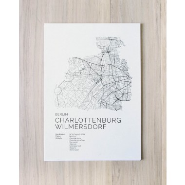 Karte BERLIN Charlottenburg Wilmersdorf als Poster im skandinavischen Stil von Skanemarie +++ Geschenkidee zu Weihnachten