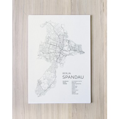 Karte BERLIN SPANDAU als Print im skandinavischen Stil von Skanemarie +++ Geschenkidee zu Weihnachten