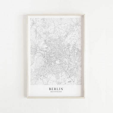 Berlin Karte als hochwertiger Print - Posterdruck im skandinavischen Stil Skanemarie
