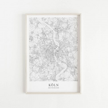 Köln Karte als hochwertiger Print - Posterdruck im skandinavischen Stil von Skanemarie