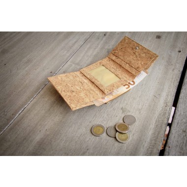 Handgefertigte dreifache Geldbörse, Portemonnaie aus Kork, einmalige Geschenke, Geldbeutel Damen/ Herren, Brieftasche mit Kartenfächern