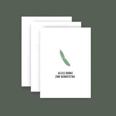 Geburtstag „Alles Gurke“ / Postkarte A6 3er-Set / issgut