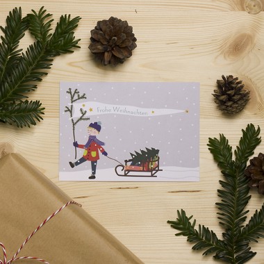 HEJ Marlen Grußkarte „Leise rieselt der Schnee“ und Postkarte „Frohe Weihnachten“ | Set incl. Kuvert