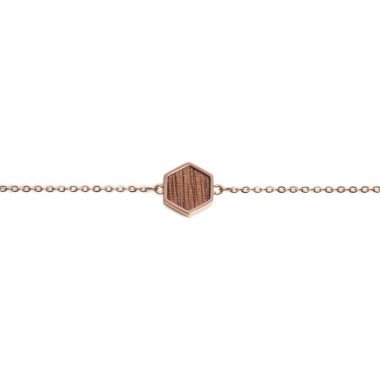 BeWooden Handkette mit Holzdetail - Rea Hexagon Bracelet