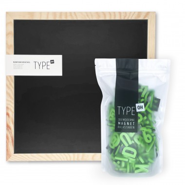 TYPE OH Set: Magnetische Kreidetafel & Moderne Magnetbuchstaben