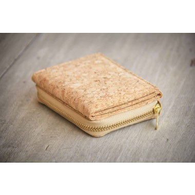 Handgefertigte dreifache Geldbörse, Portemonnaie aus Kork, einmalige Geschenke, Geldbeutel Damen/ Herren, Brieftasche mit Kartenfächern