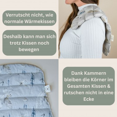 Nackenkissen mit Bio-Dinkelkernfüllung "Eule" – Tochter von Walter