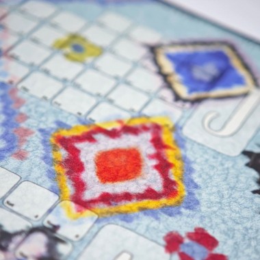 Fine Art Wandkalender 2026 Babouche pastellblau / kilim