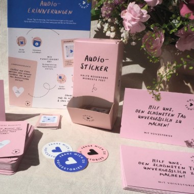 Audio-Sticker von Voicestories für ganz besondere Hochzeitserinnerungen "Rosa"