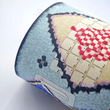 Fine Art Wandkalender 2026 Babouche pastellblau / kilim