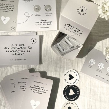 Audio-Sticker von Voicestories für ganz besondere Hochzeitserinnerungen "Beige"