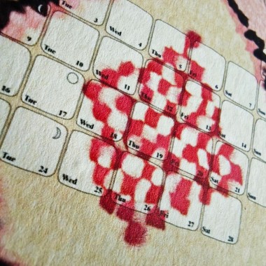 Fine Art Wandkalender 2026 Babouche pastellrosa / kilim