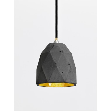GANTlights - Beton Hängelampe [T1] dark Lampe Gold trianguliert