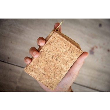 Handgefertigte dreifache Geldbörse, Portemonnaie aus Kork, einmalige Geschenke, Geldbeutel Damen/ Herren, Brieftasche mit Kartenfächern