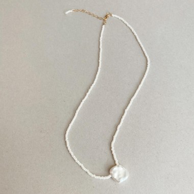 IDA PING JEWELRY // SWEET PEARL Halskette aus Miyuki Glasperlen und Süsswasserperle