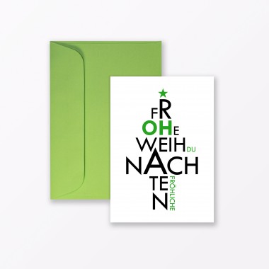 TYPOP 10-teiliges Set Weihnachtskarte „Oh du Fröhliche“ A6 inkl. 10 Umschläge