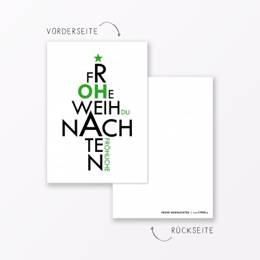TYPOP 10-teiliges Set Weihnachtskarte „Oh du Fröhliche“ A6 inkl. 10 Umschläge