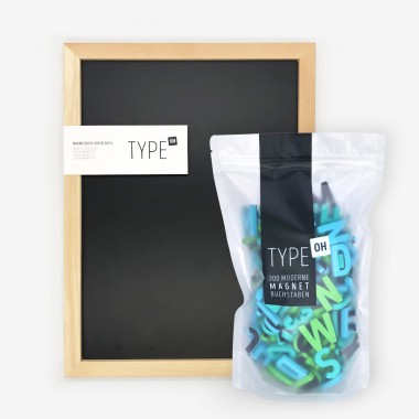 TYPE OH Set: Magnetische Kreidetafel & Moderne Magnetbuchstaben