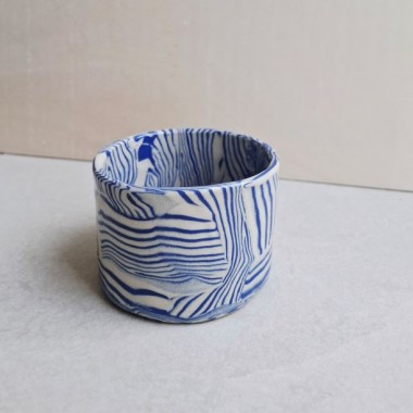 Skelini - Kaffeetasse aus Keramik - blau-cremige Farbkombination