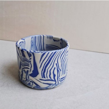 Skelini - Kaffeetasse aus Keramik - blau-cremige Farbkombination