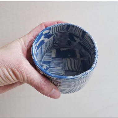 Skelini - Kaffeetasse aus Keramik - blau-cremige Farbkombination