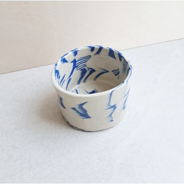 Skelini – Kaffeetasse aus Porzellan - blau-cremige