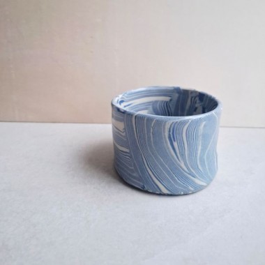 Skelini - Kaffeetasse aus Keramik - blau-cremige Farbkombination