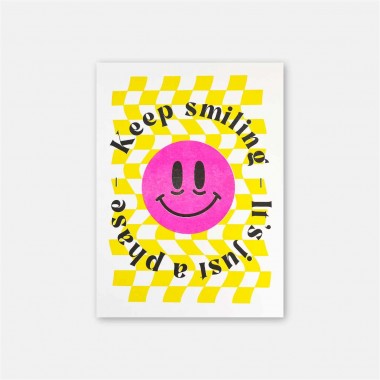 Riso-Poster Keep Smiling – Brunhilda