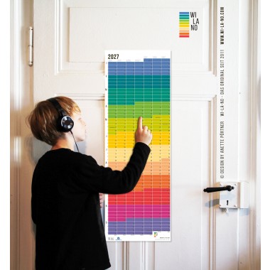 2027 Wandkalender „Regenbogen“ - Das Original von Wi-La-No | beidseitig bedruckt | Jahresplaner 2027 | Limited Edition | 100% Recyclingpapier 