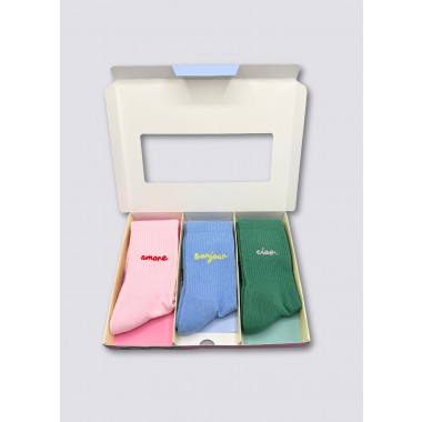 3-PACK SOCKEN AMORE, BONJOUR, CIAO. - No Bad Days