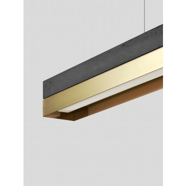 	GANTlights - Beton Hängeleuchte [C-Serie]Brass Lampe minimalistisch