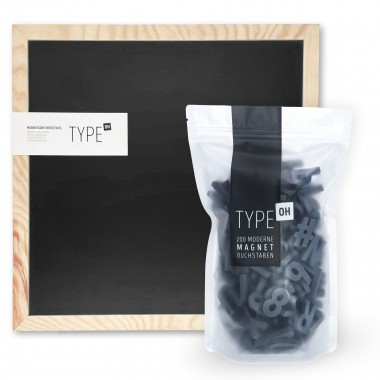 TYPE OH Set: Magnetische Kreidetafel & Moderne Magnetbuchstaben