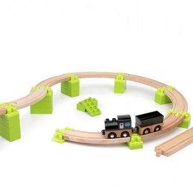 NOPPI EISENBAHN - Klemmbausteine für die Holzeisenbahn, Helix, Spirale, Neue Freunde