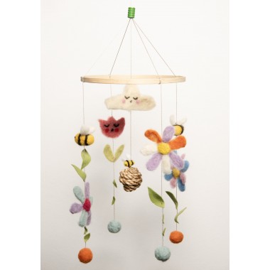 Bienen und Blumen - Mobile aus Filz von Ettmoln