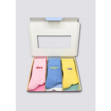 3-PACK SOCKEN CHÉRIE, BONJOUR, VOILÀ - No Bad Days Club