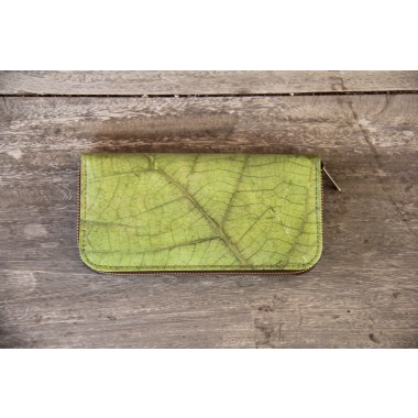 Portemonnaie aus recycelten Blättern / Nachhaltige vegane Brieftasche in grün
