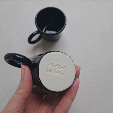 Skelini - handgemachte Espresso Tasse schwarz