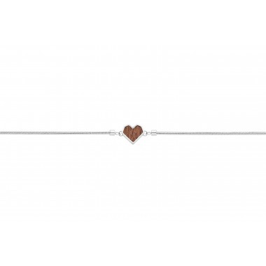 Armband mit Holzdetail - Motiv Herz - "Red Bracelet Heart"