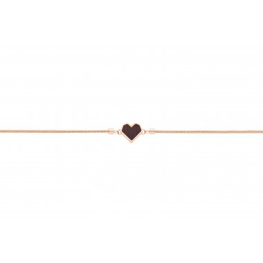 Armband mit Holzdetail - Motiv Herz - "Rose Bracelet Heart"