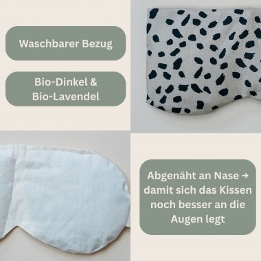 Yoga Augenkissen mit Bio-Dinkel & Bio-Lavendel, zum Erwärmen und Kühlen "Coffee" – Tochter von Walter