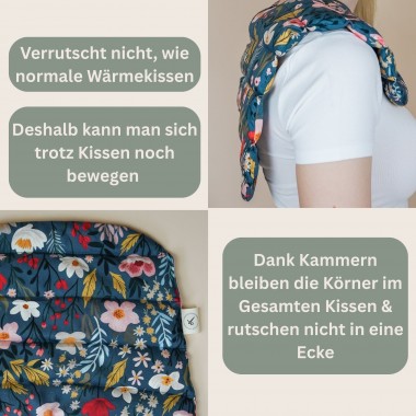 Nackenkissen mit Bio-Dinkel gefüllt mit Blumen – Tochter von Walter