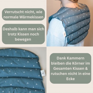 Wärmekissen Nacken Schulter mit Bio-Dinkel "Blau"– Tochter von Walter